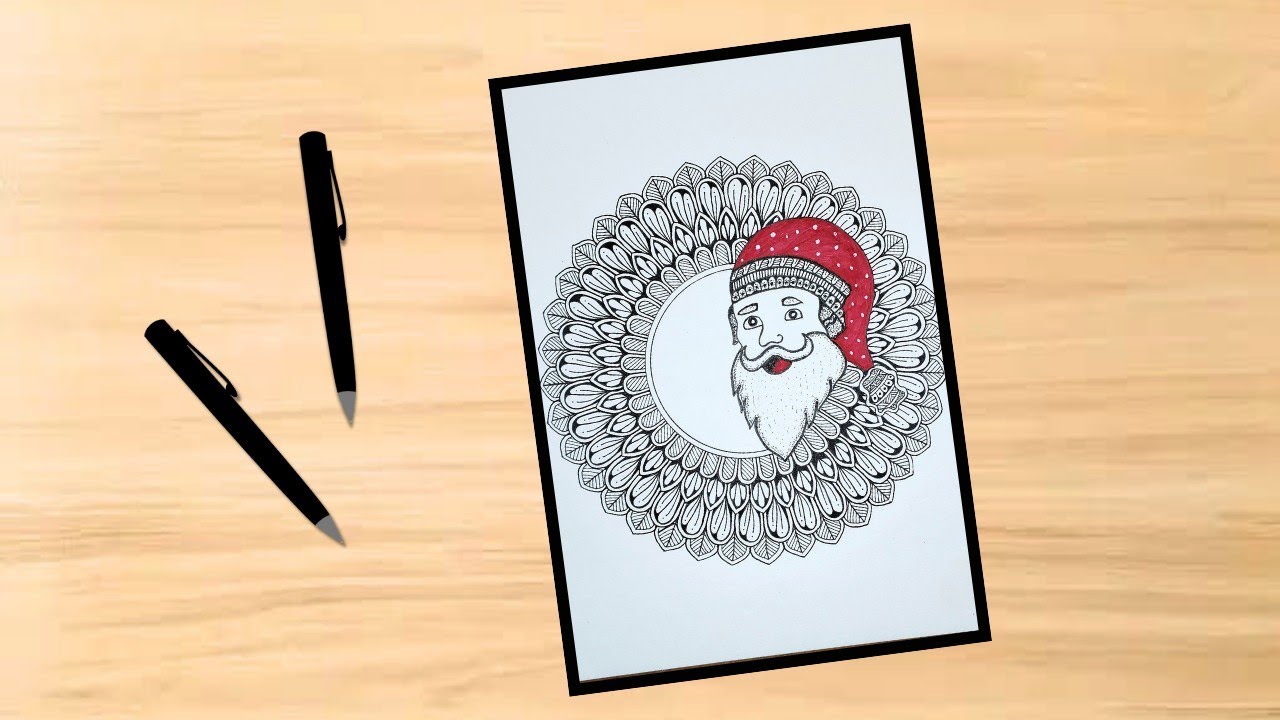 Santa Claus Mandala Art | Merry Christmas Art | How to draw Santa Claus Mandala | @RahulGuha26