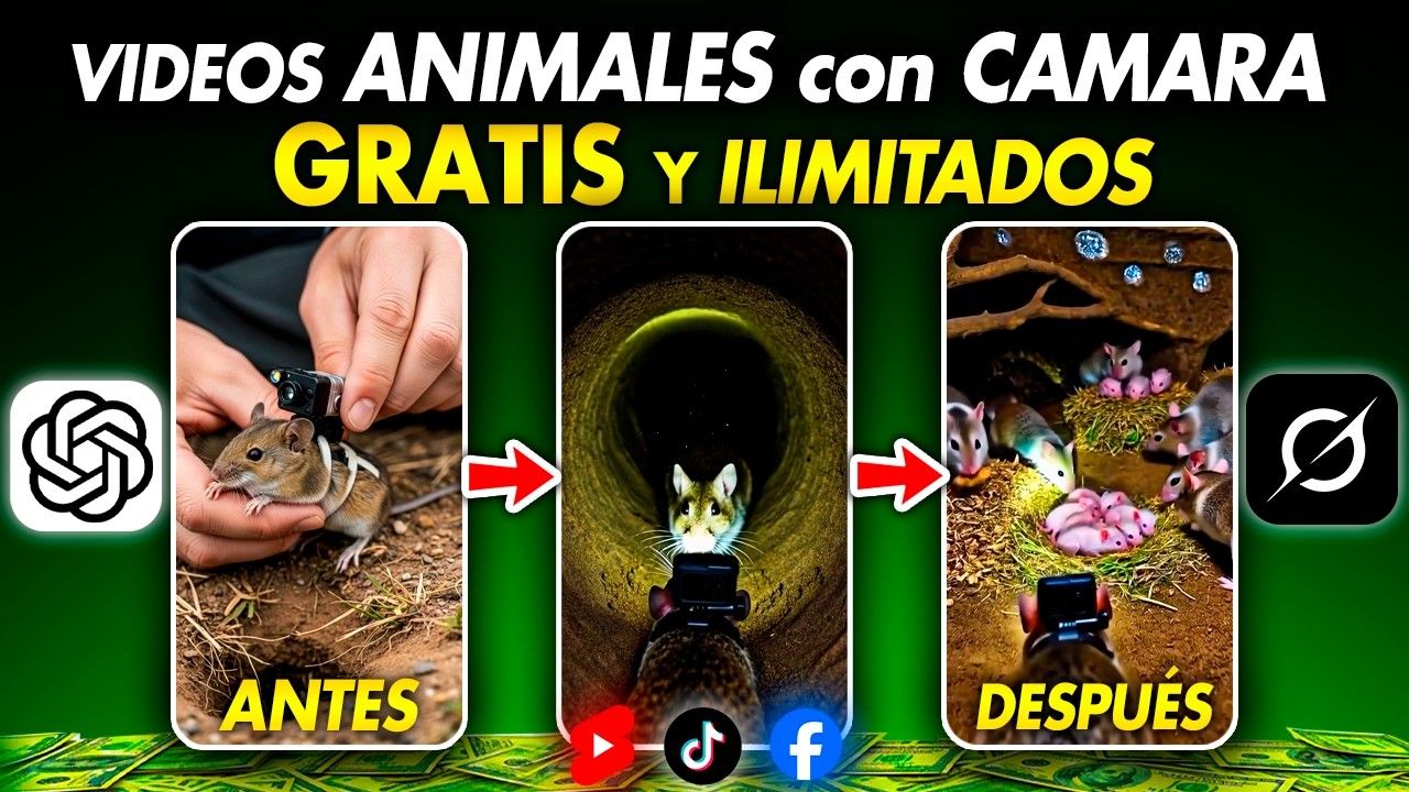 😱Cómo CREAR Los VIDEOS VIRALES de ANIMALES o INSECTOS Con CAMARA - Con IAs GRATIS e ILIMITADAS🔥