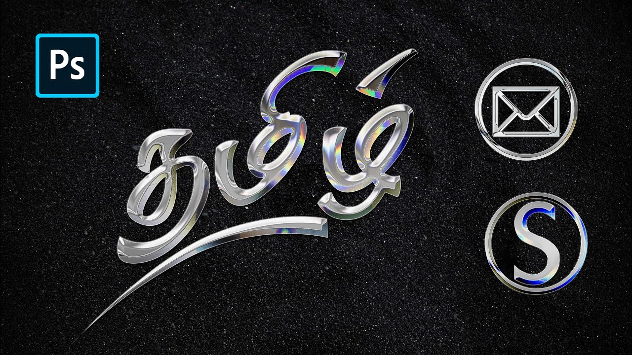 How to create shiny chrome effect for your Text and Logo in Photoshop | Explain Tamil
