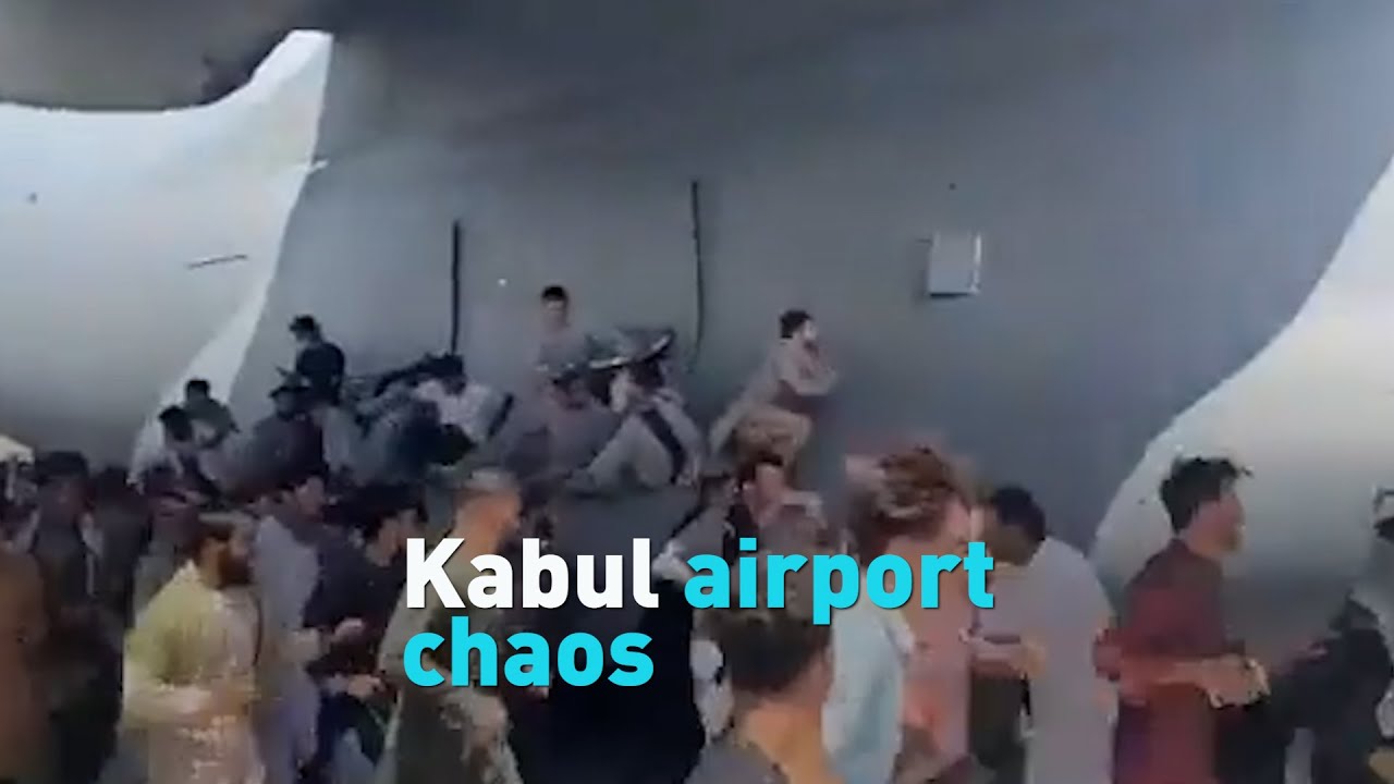 Chaos at  Hamid Karzai International Airport in Kabul