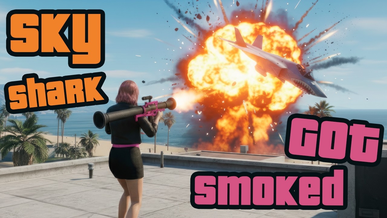 ROOFTOP GIRL SMOKES A SHARK JET!