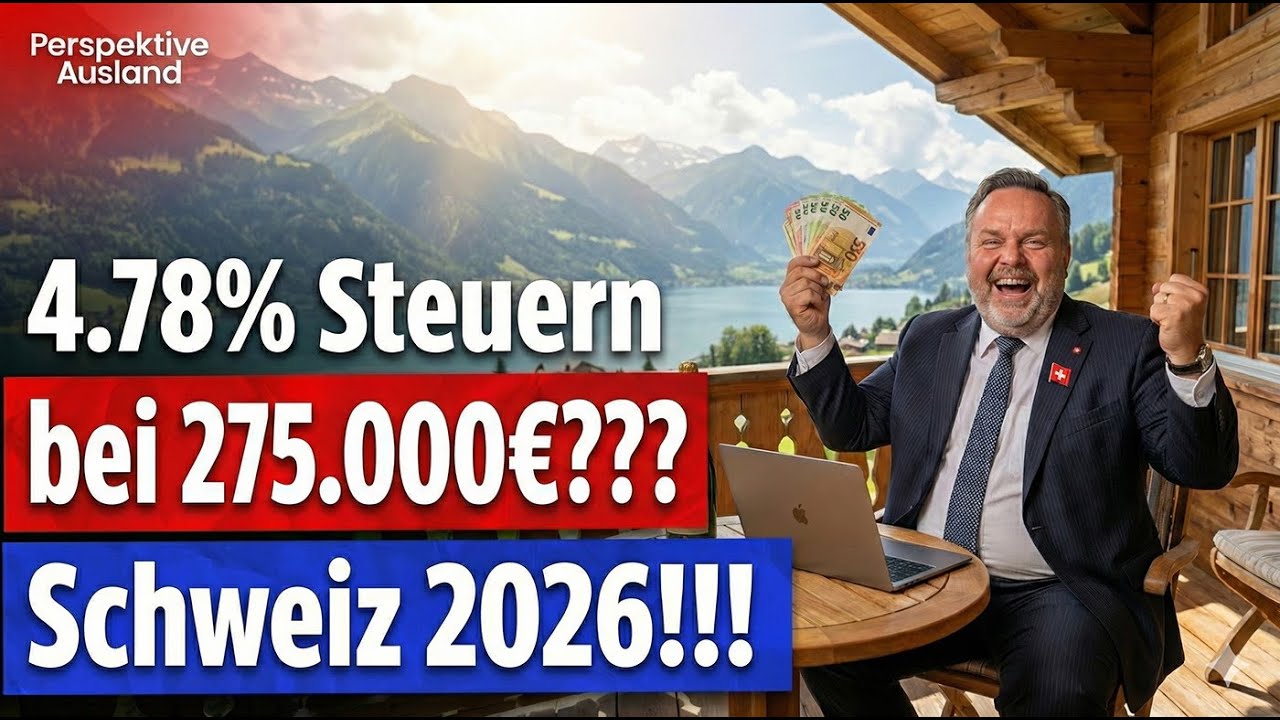 4.78% Steuern bei 275.000€ Einkommen: Die günstigsten Schweizer Gemeinden zum Auswandern 2026