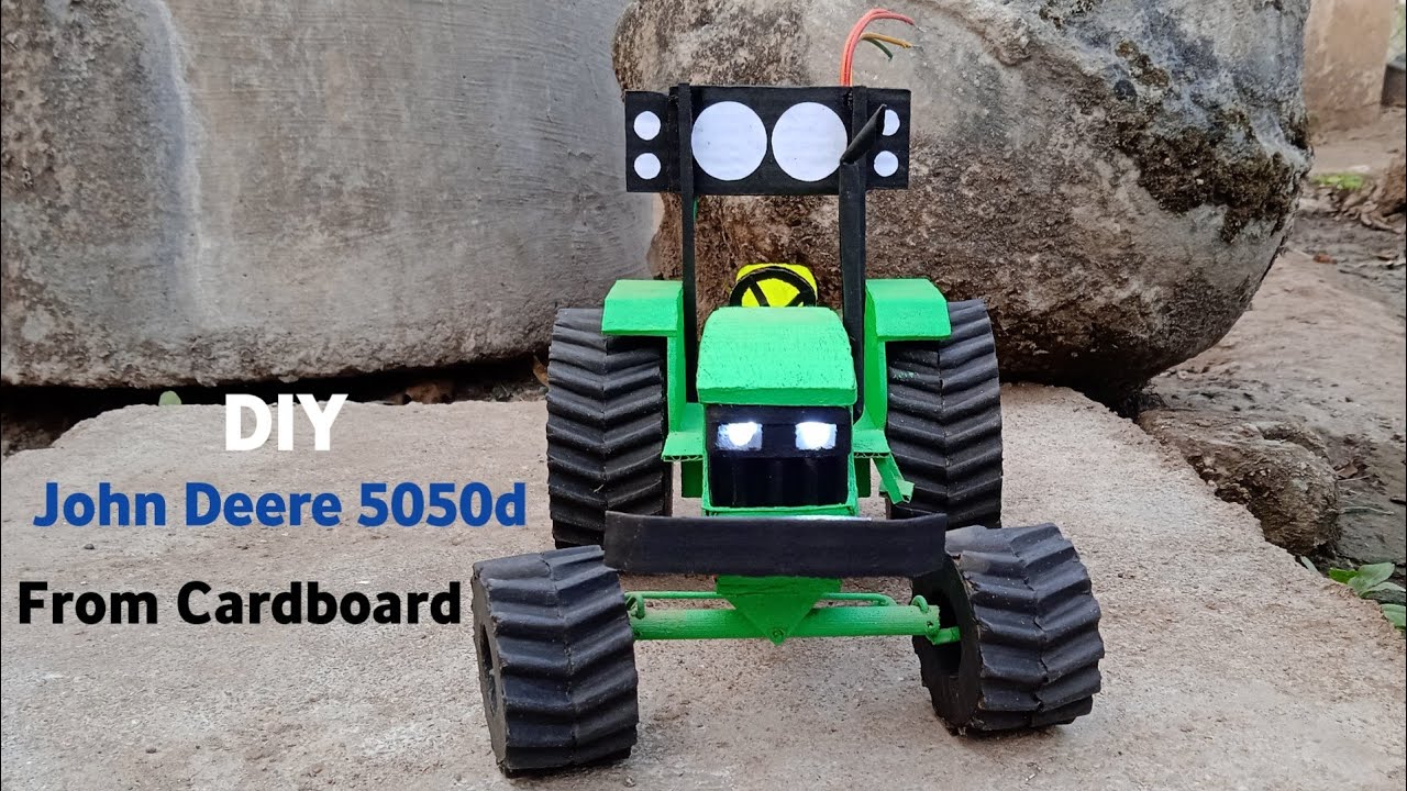 how to make john deere tractor with cardboard || cardboard ka john deere tractor || #cardboard