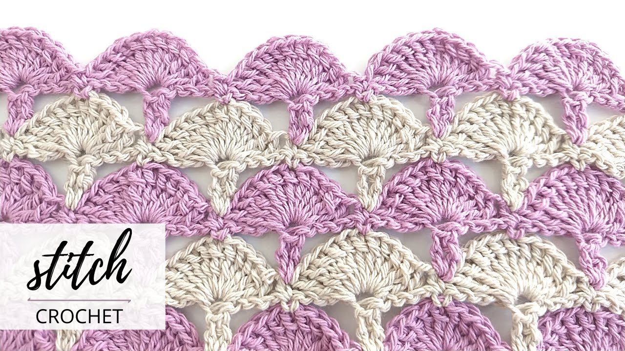 Como tejer a crochet punto de abanicos, paso a paso # 96