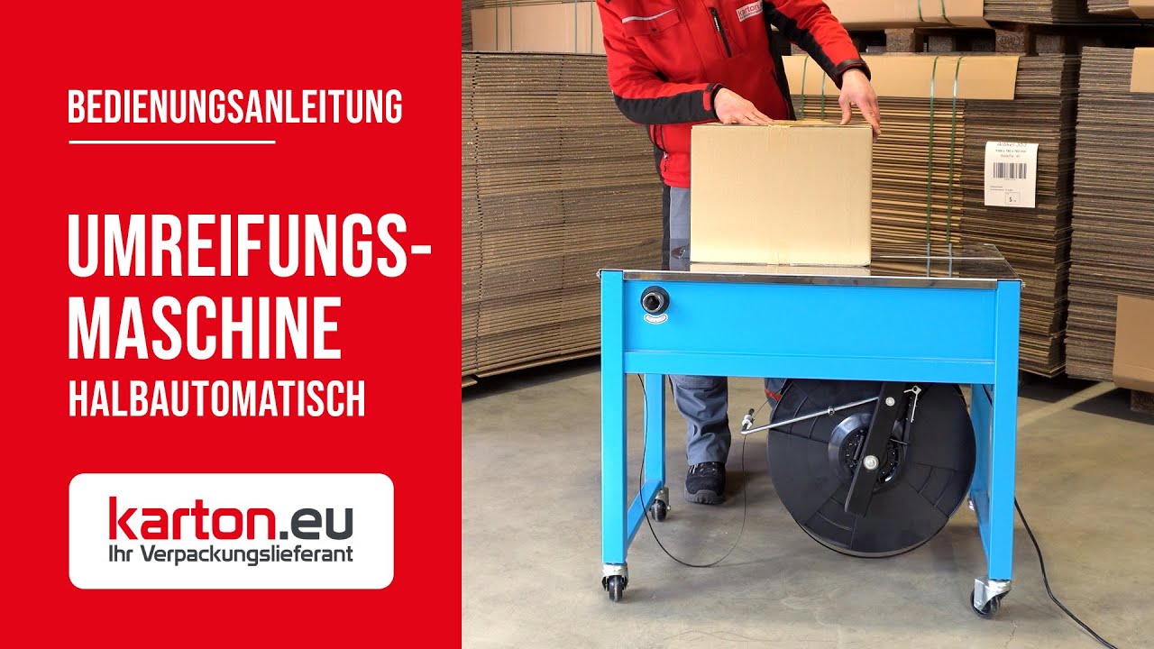 Halbautomatische Umreifungsmaschine | Bedienungsanleitung | karton.eu