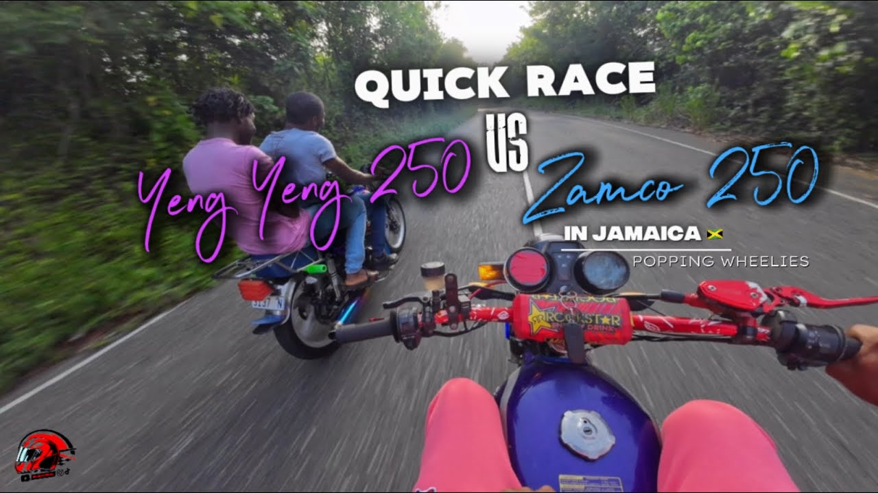 Quick Race against Jamaica’s Fastest Small Bike Yeng Yeng 250 || Jamican Bike Life 🇯🇲