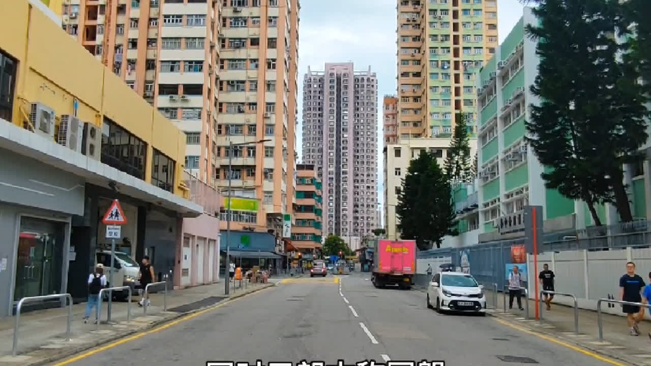 香港新界元朗，与深圳一海之隔，西边有元朗公园，街上车来车往