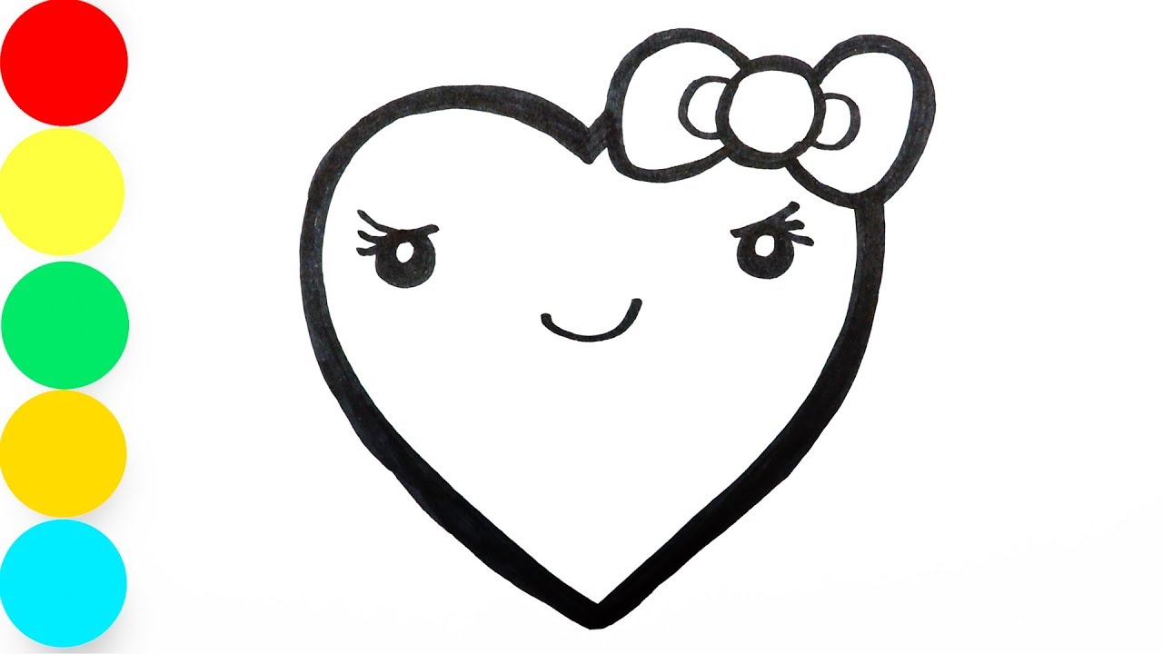 Painting Girl and Boy Heart - Coloring Hearts for Toddlers and Drawing for Kids
