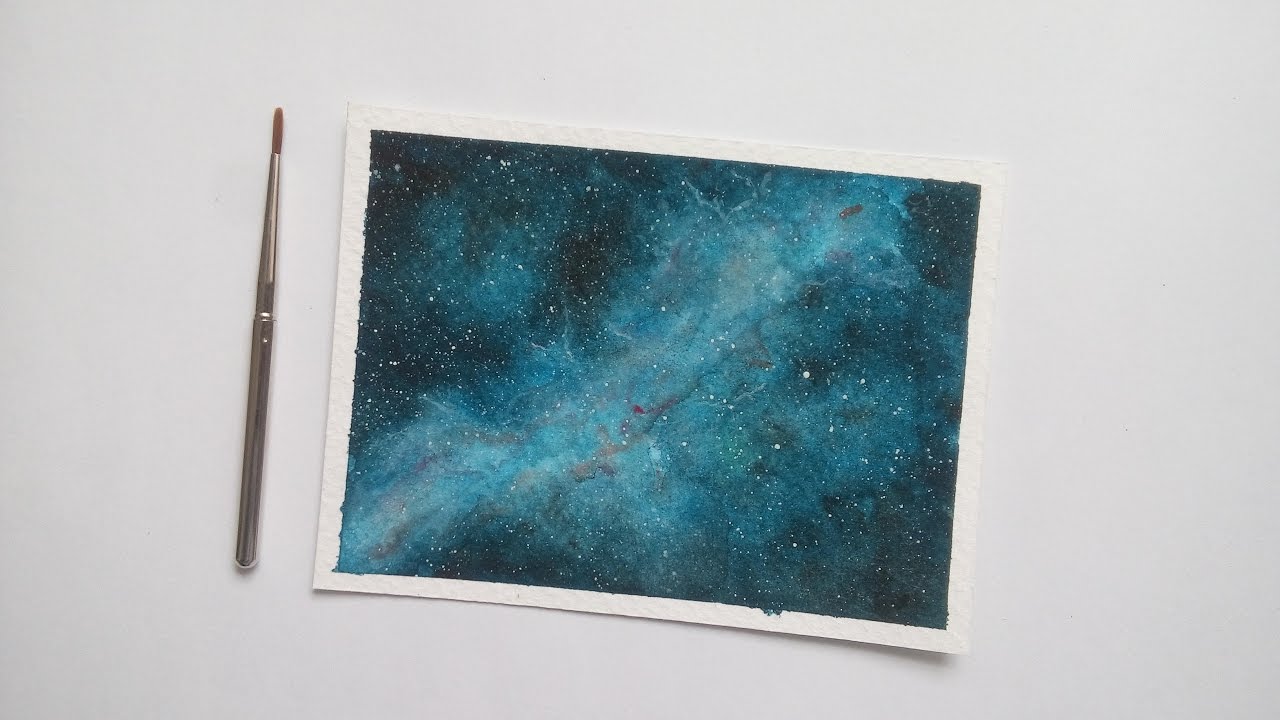 Como pintar una NEBULOSA CON ACUARELA (How to paint a NEBULA WITH WATERCOLOUR) ✿