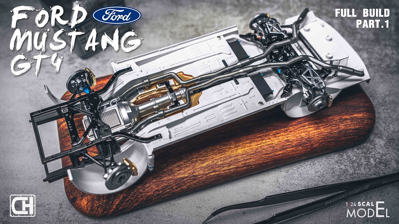 Building Ford Mustang GT4 | Step By Step | Tamiya Scale Model (Pt.1 chassis)