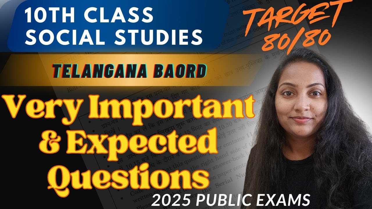 Very Important Questions 10th social 2025 TS public exam