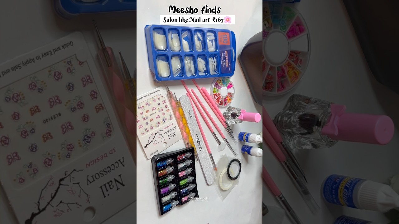 Meesho finds | Meesho nail art kit #ytshorts #shorts #asmrunboxing #unboxing #fyp #meesho #nailart