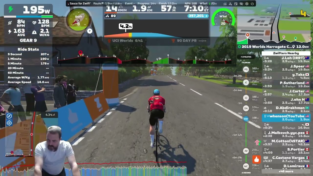 Zwift - 2019 UCI Worlds Harrogate Circuit - Route recon Zone 2
