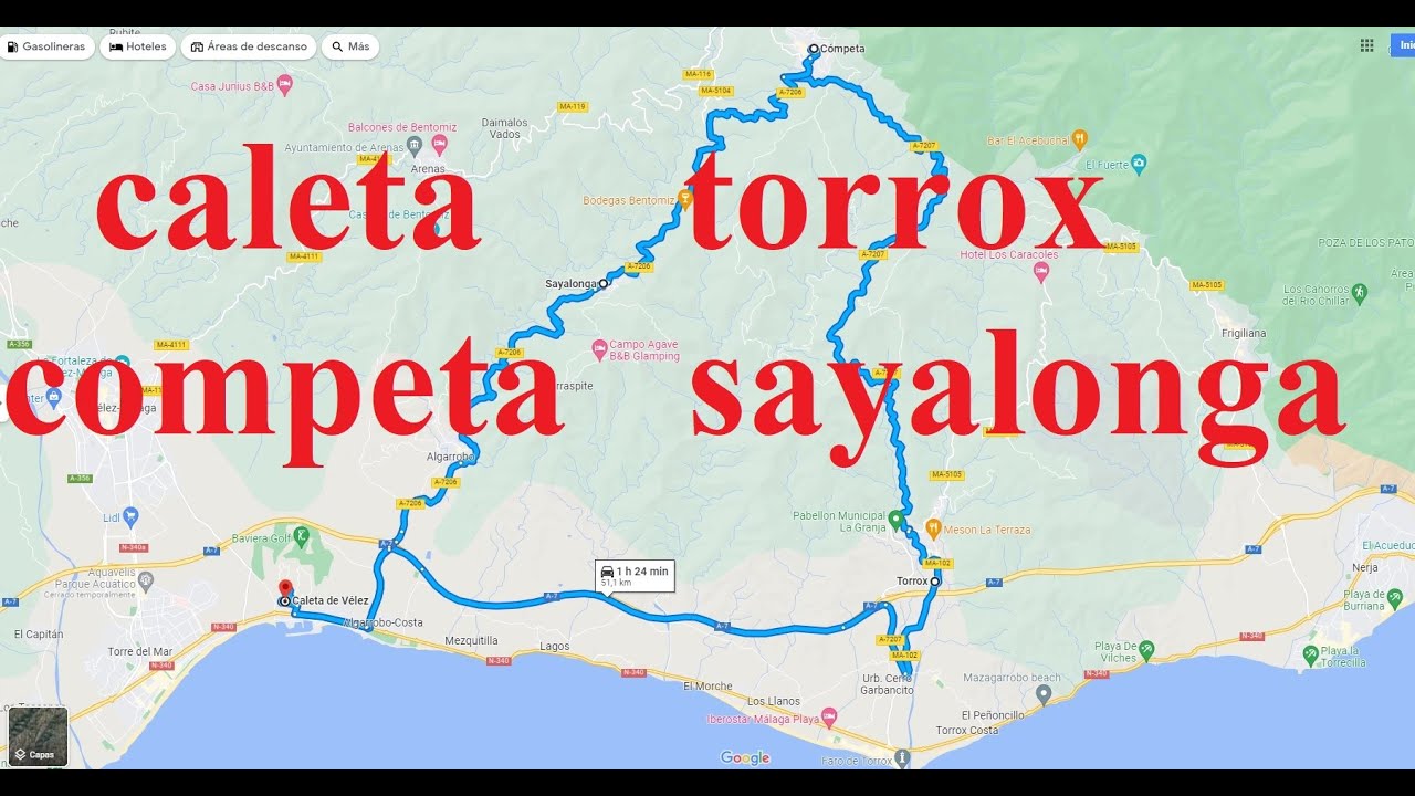 Ruta Caleta Torrox Competa Sayalonga Caleta