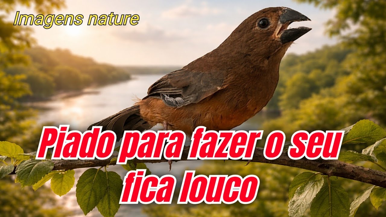 Fêmea de Curió chamando e macheando para esquentar o macho esquente na campeada e estimular canto 