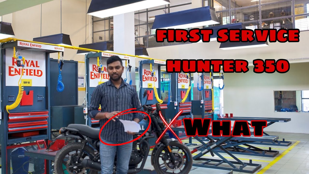 royal enfield hunter 350 first service || 2pec polish = 800 🤯|| @Vlogwithvikuuu 