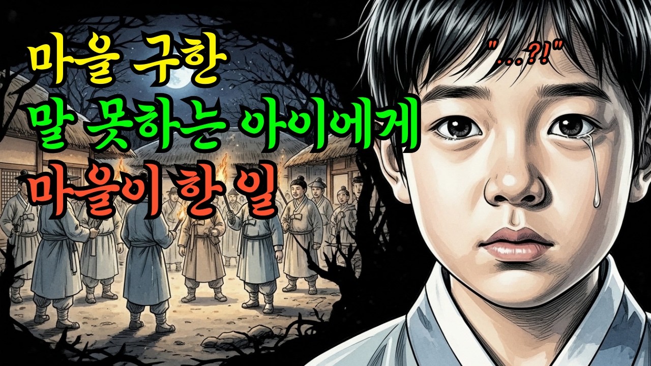 말 못하는 아이를 여덟 냥에 산 홀아비, 사흘 뒤 마을이 발칵 뒤집힌 이유| 야담·민담·전설·설화·옛날이야기·조선시대이야기·재미있는이야기