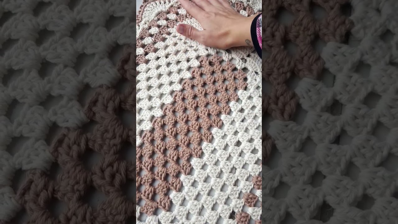 tapete de croch&ecirc; simples e f&aacute;cil passo a passo link nos coment&aacute;rios #croch&ecirc; #croche