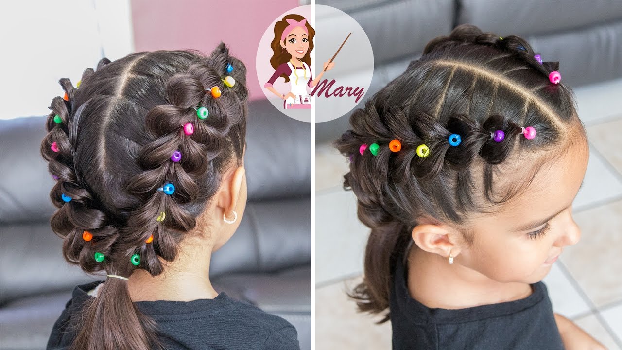 TRENZAS CON COLETAS  DE COLORES