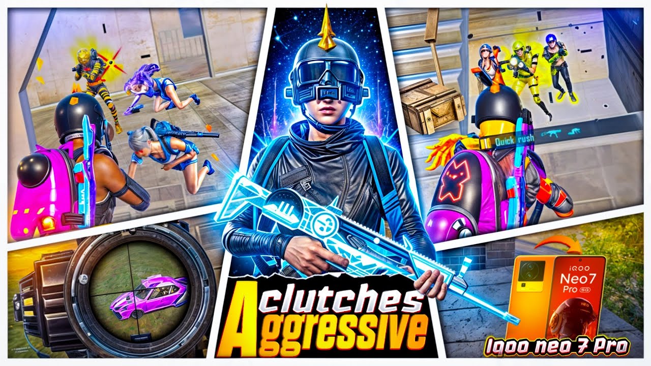 Aggressive Squad Wipes by Quick Rush💥IQOO NEO 7 PRO SMOOTH + 90FPS PUBG / BGMI TEST 2025⚡5 Finger