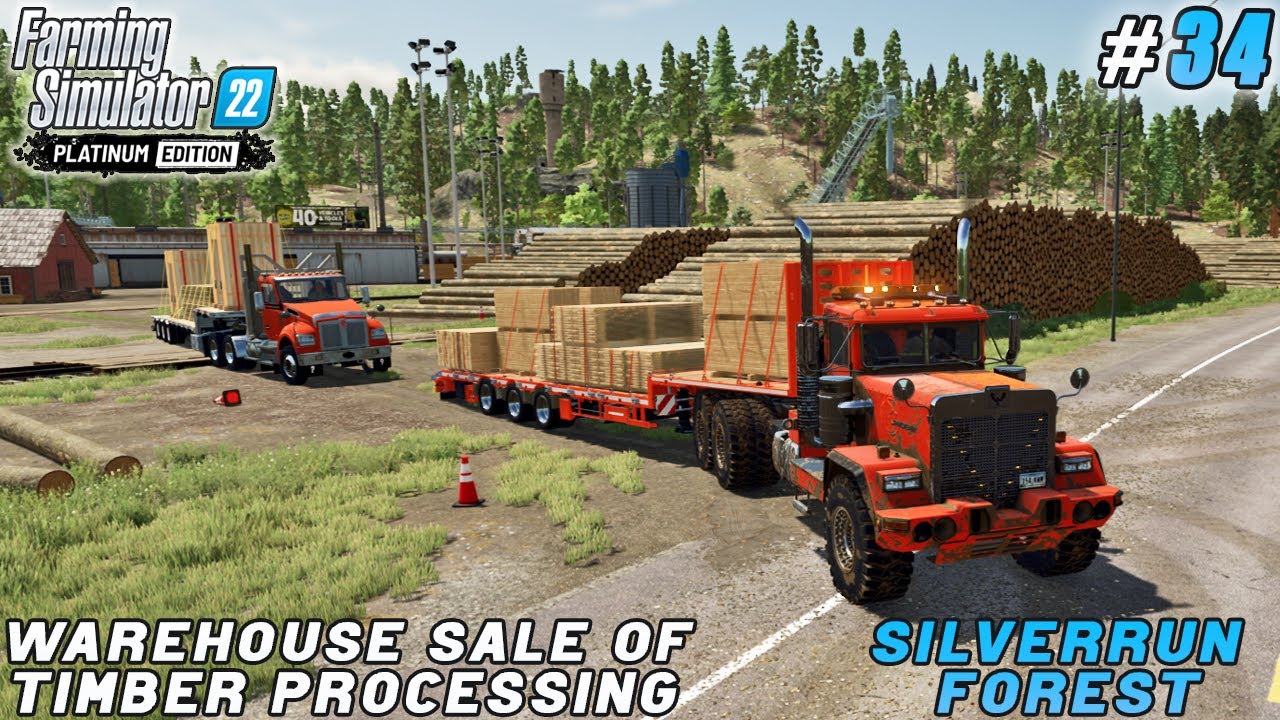 Timber processing sale, recycling of logging waste | Silverrun Forest | Farming simulator 22 | #34