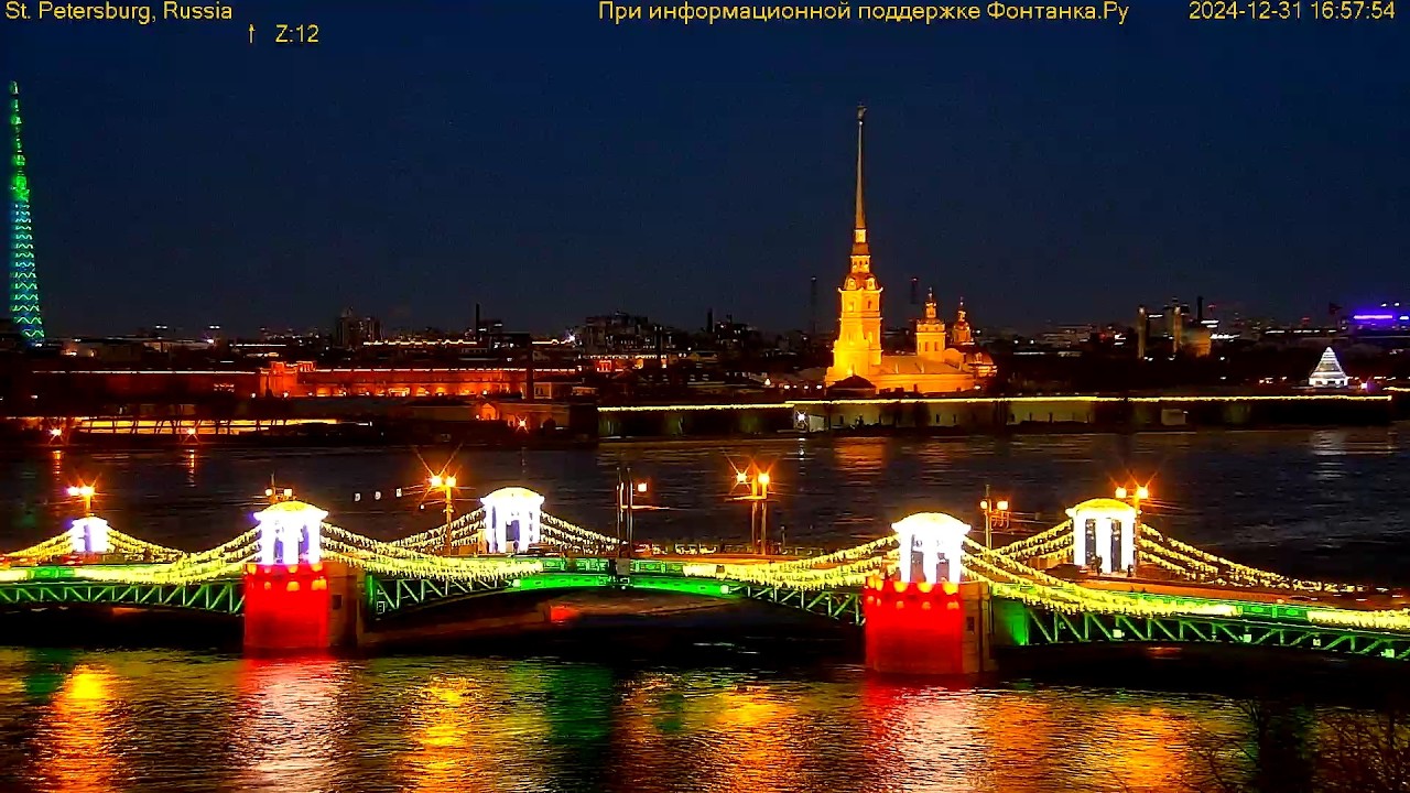 Новогодняя ночь 1 января 2025 в Санкт-Петербурге без концерта на Дворцовой пл., но с фейерверками