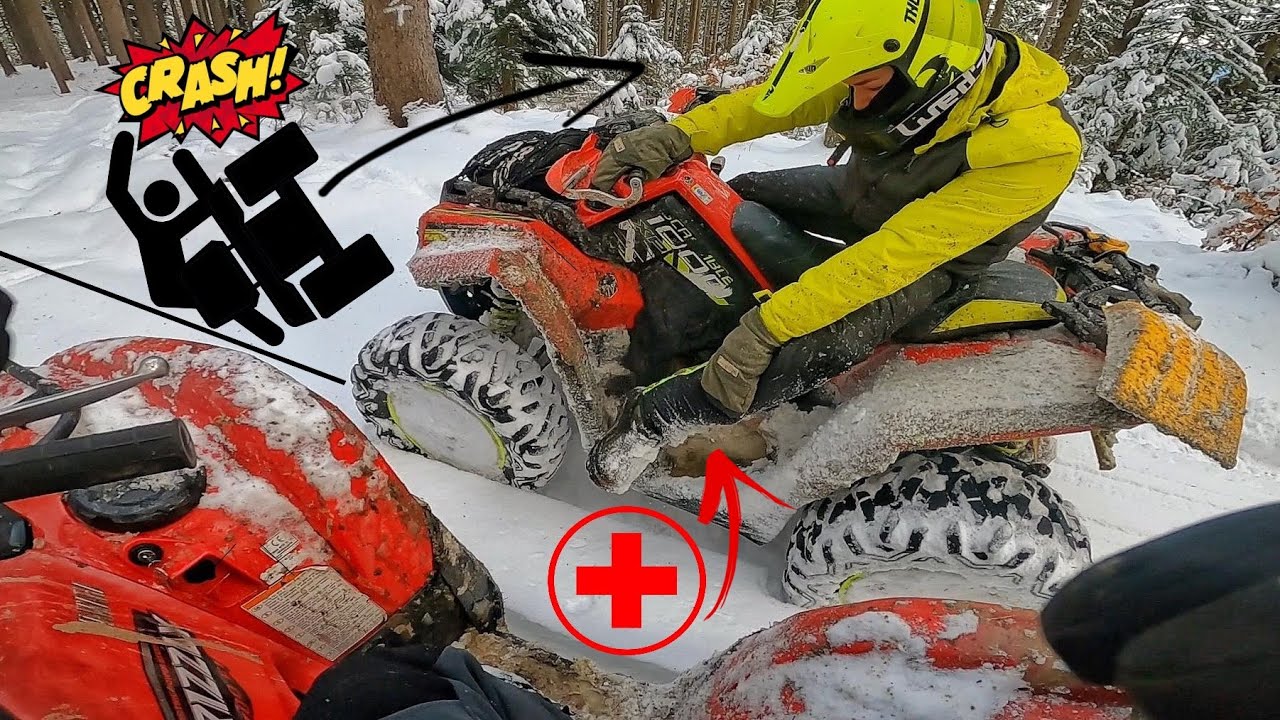 SI-A PRINS PICIORUL LA ROATA *a cazut de pe atv* (Extreme ATV Winter in Romania) ❄️💯