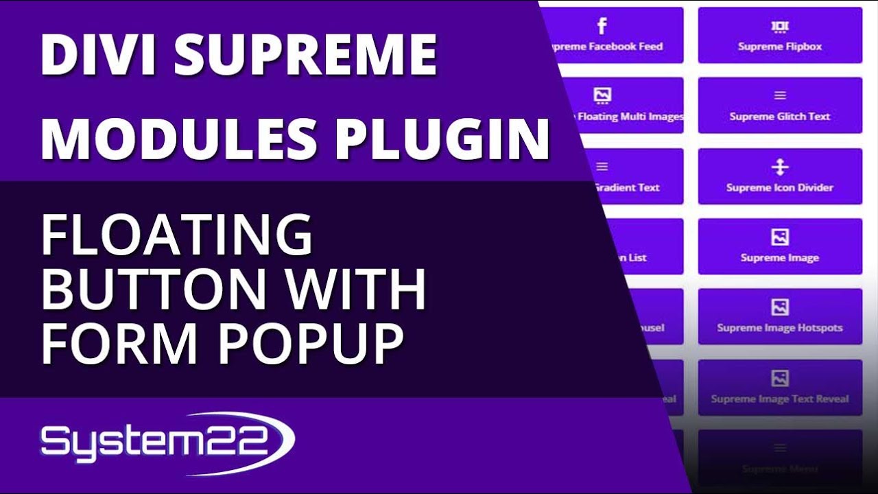 Divi Theme Supreme Modules Floating Button With Form Popup 😎