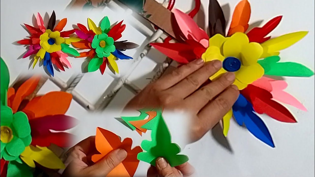 DIY Wall Hanging Craft 🌸 | Beautiful Handmade Decor 🖼️ | Easy Newspaper Stick Art & Flower Design 🌻🌷