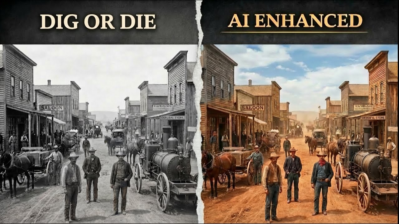 A Tour of the Wild West Mining Towns in the 1880s (AI Reconstruction)