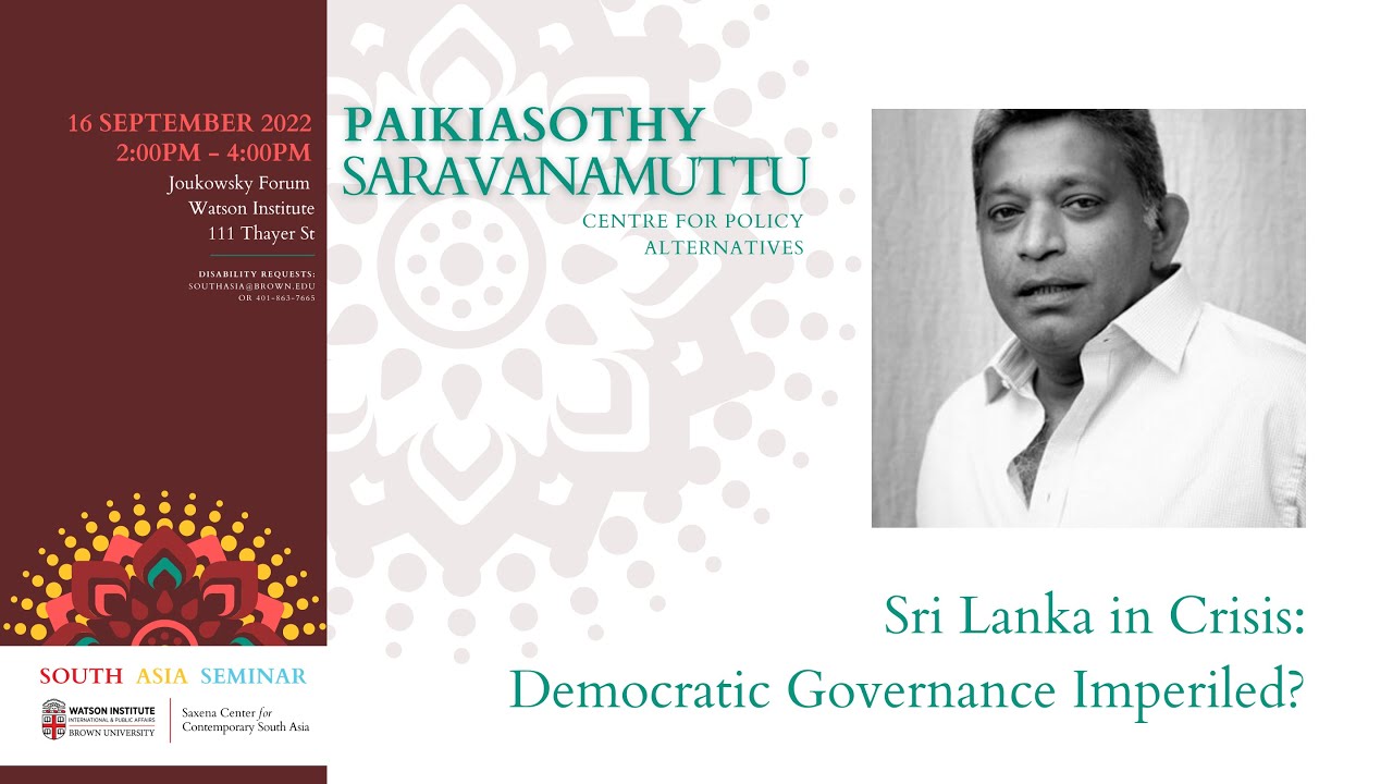 Sri Lanka in Crisis: Democratic Governance Imperiled?