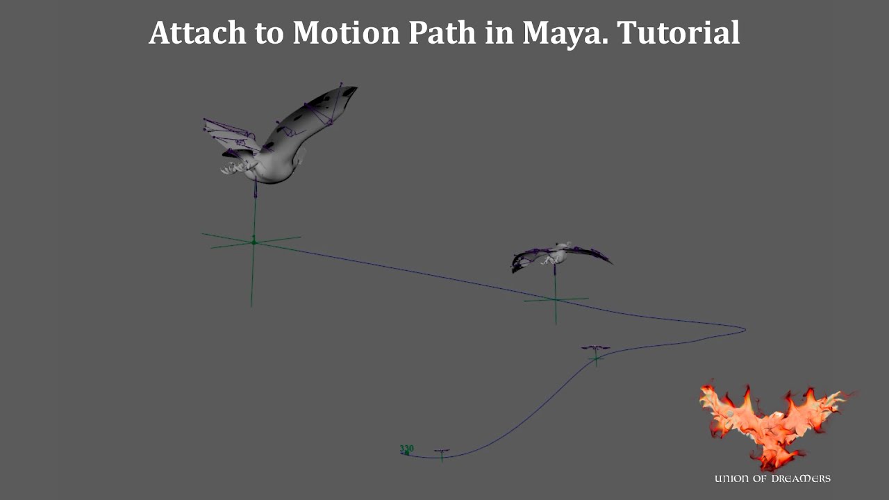 Attach to motion Path in Maya. Trayectorias en Maya