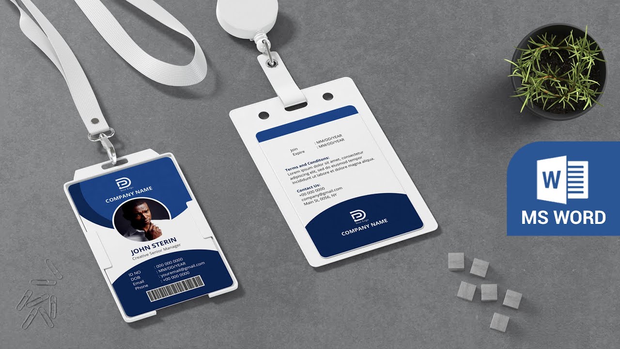 ID Card Design In MS Word | How to Create Employee Identity Card in Microsoft Word I DOWNLOAD FREE ⬇