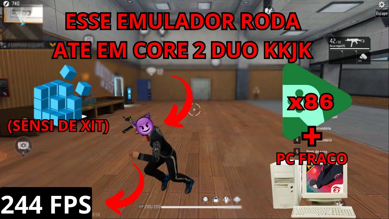 MELHOR EMULADOR PARA JOGAR FREE FIRE EM PC FRACO 2025 (fps destravado✅, 0 input lag ✅, sem bugs✅)