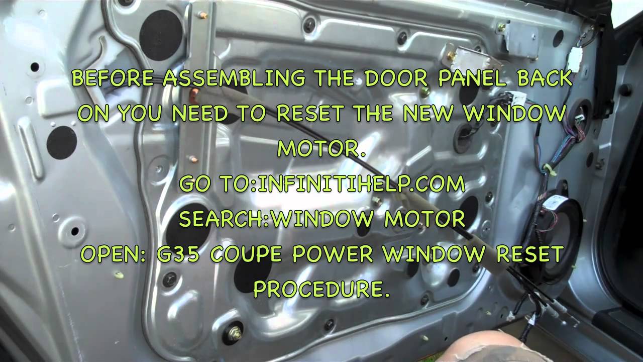 DIY: Replace Infiniti G35 coupe window motor Part-3