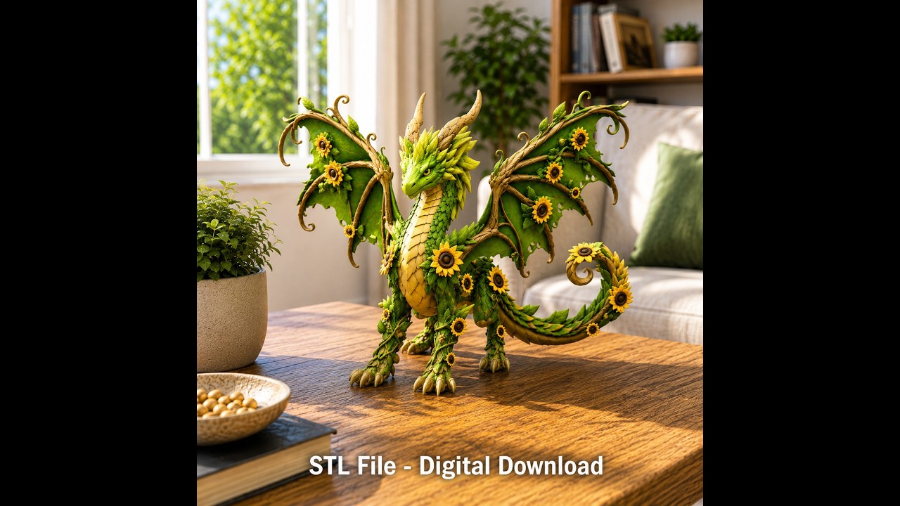 🌻🐉 Sunshine, nature, and fantasy combined in one magical dragon...Sunflower Dragon