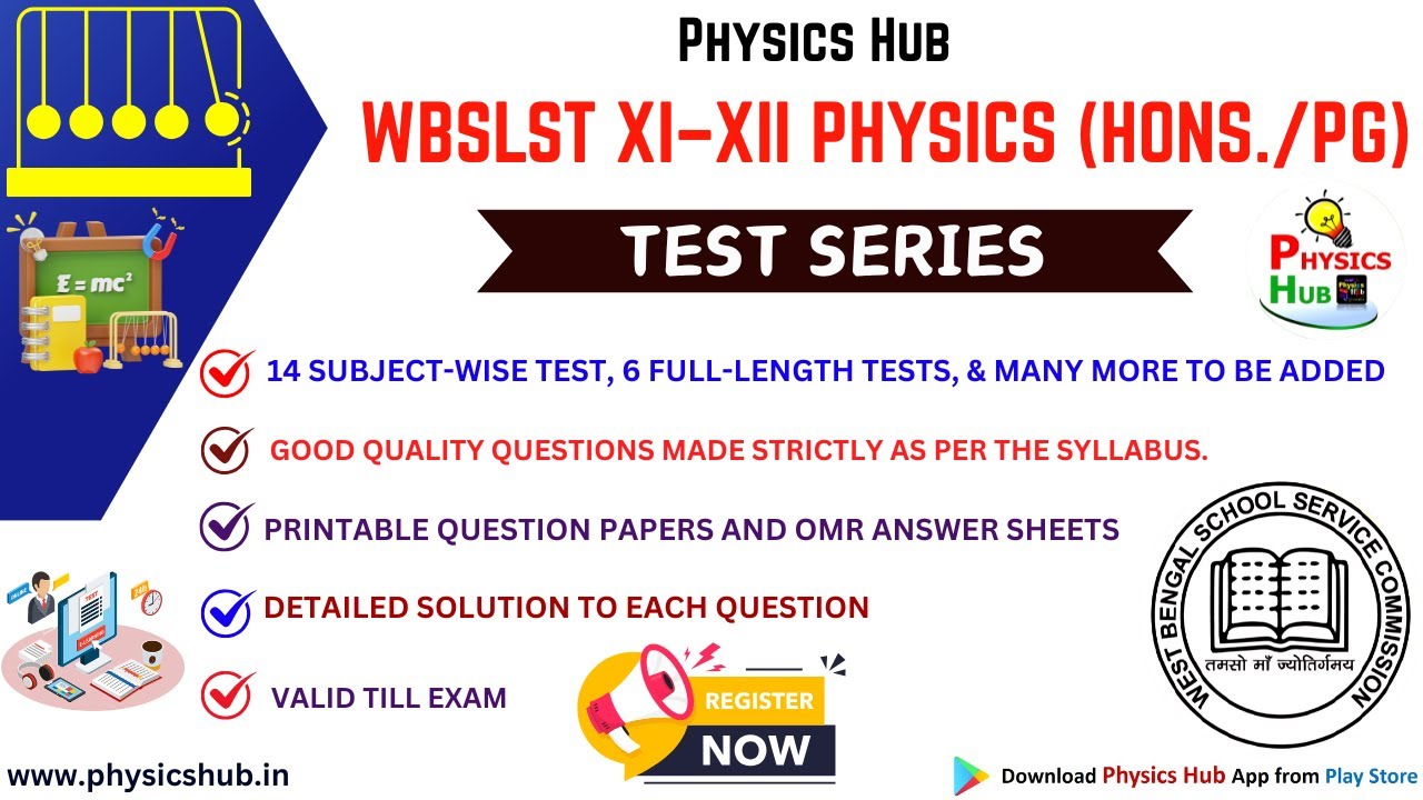 WBSLST XI–XII Physics (HONS./PG) Test Series for 2nd SLST (AT) 2025