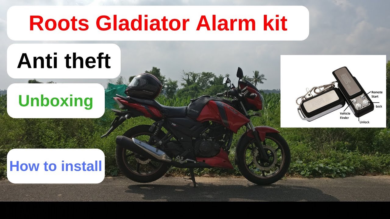 How to install alarm motorcycle, Roots Gladiator 2, Unboxing, video tutorial, DIY, ApacheRTR160