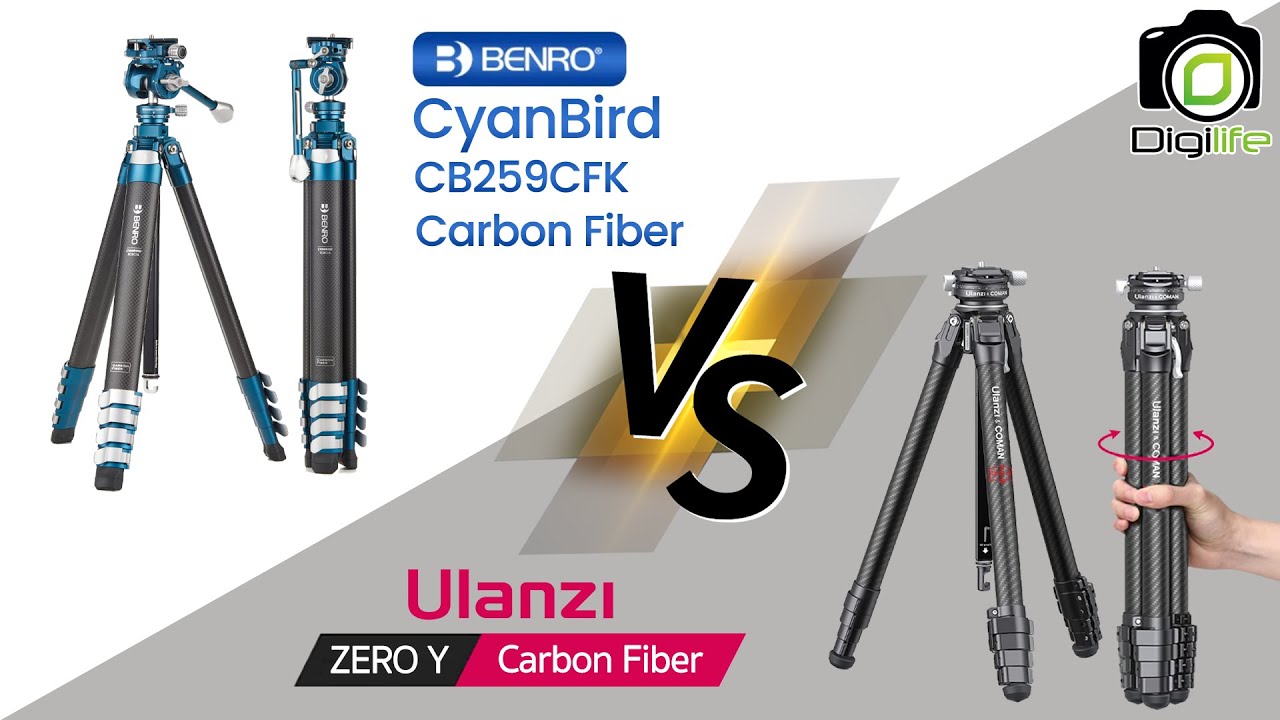 รีวิว 🎯 ขาตั้ง Carbon Fiber - Benro Cyanbird CB259CFK VS Ulanzi Zero Y - เบา แข็งแรง พกพาสะดวก