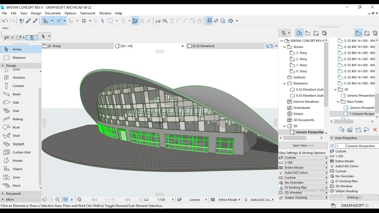 Tutorial ARCHICAD 22 Create a Shell Roof