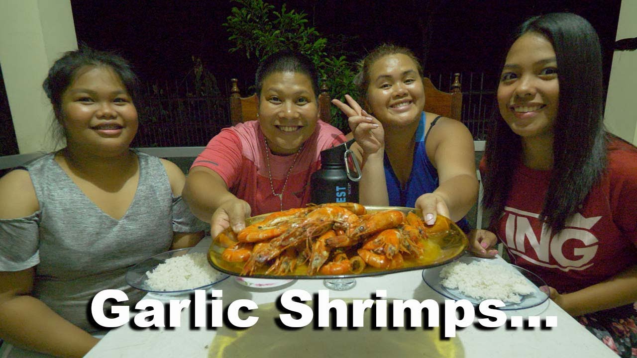Garlic Shrimps Mukbang!