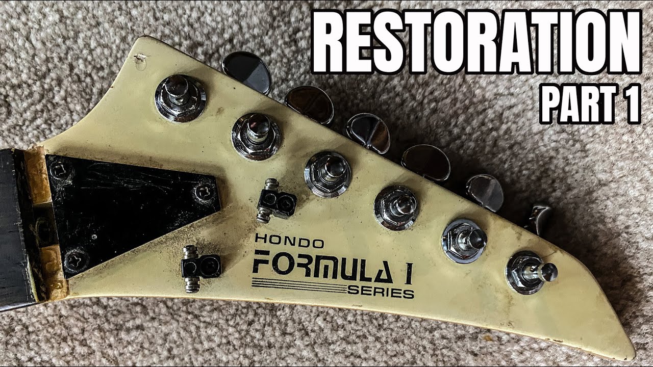 Hondo H-787 Formula 1 Warlock 1985 Jackson headstock - Restoration begins