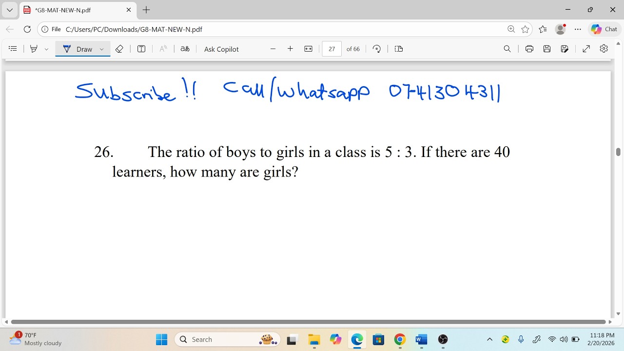 RATIO AND PROPORTION - GRADE 8 MATHEMATICS