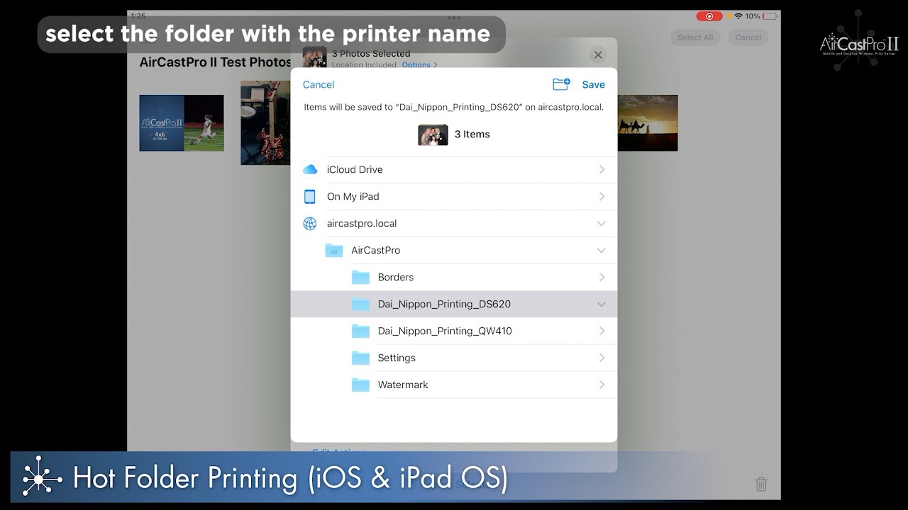 AirCastPro II Hot Folder Printing