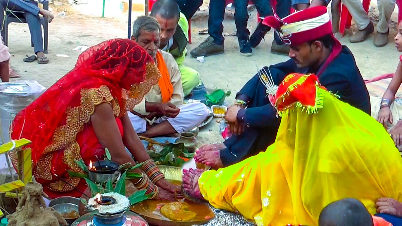 Indian Bagheli Shadi Aakash Weds Seema Ka Vivah Jaimala & Vidai Ki Rasam #weddingvideo