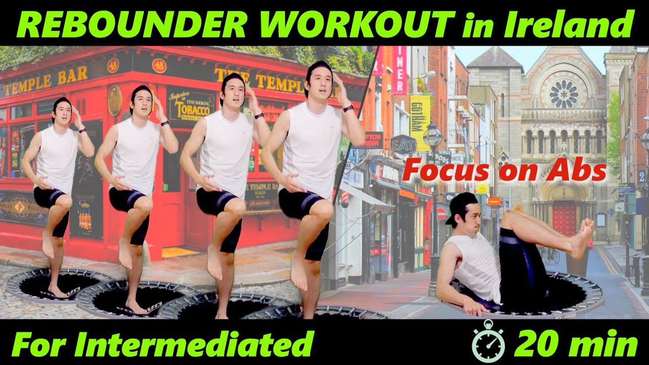 【20 min Rebounder Comb WORKOUT #4】Burn Abs For Intermediates｜Mini Trampoline Fitness For Weight Loss