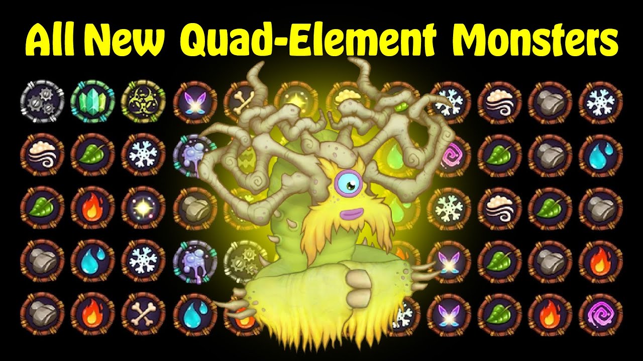 All New Quad-Element Monsters in My Singing Monsters (Rares & Epics)