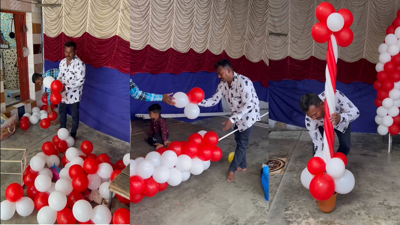 Balloon decoration - ganpati decoration #balloon #decoration