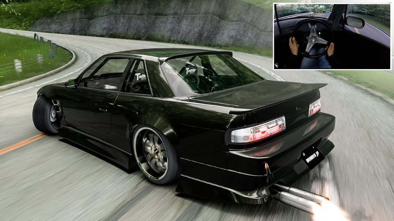 S13 Downhill Touge Drifting l (4K) Assetto Corsa Steering Wheel Gameplay