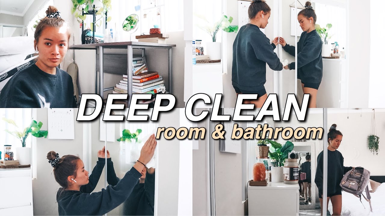 DEEP CLEAN MY ROOM & BATHROOM WITH ME! | (SATISFYING  lol) Spring Cleaning, De-Clutter/Organizing!